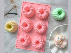Molde silicona 6 mini savarines decorados